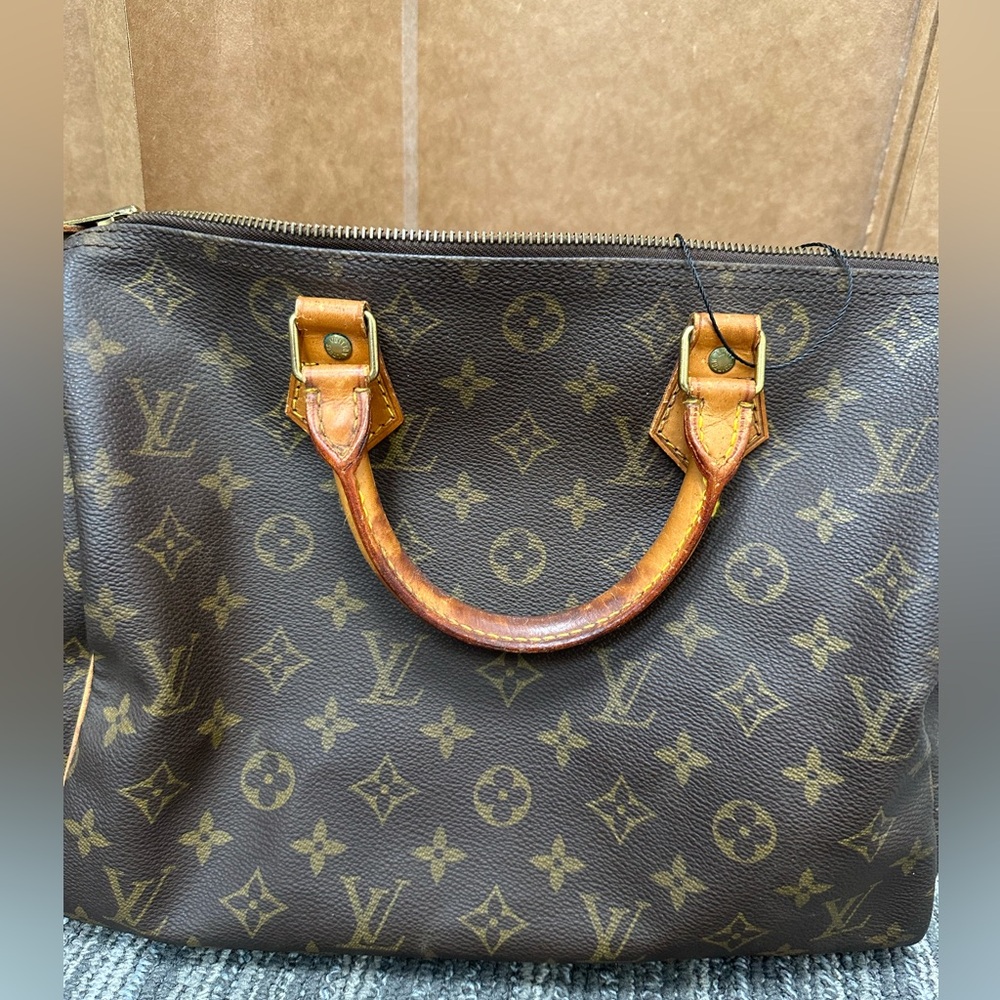 Louis Vuitton Speedy Brown and Tan Satchel - Picture 3 of 4